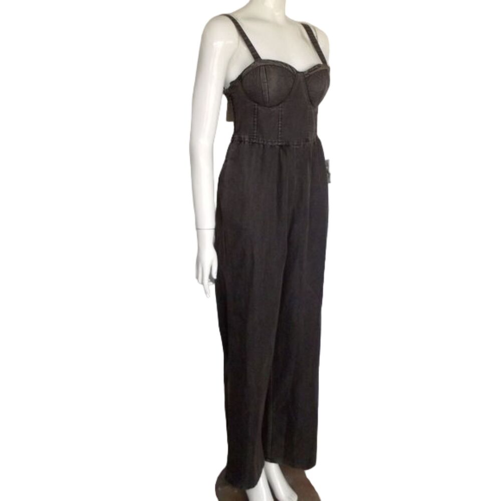 new BOG Collective Jumpsuit, S, Faded Black, Adj Wide Straps, Smocked upper - Picture 2 of 15